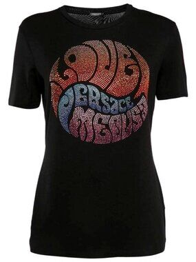 VERSACE Medusa Logo T-Shirt Black IT38/US2 $595 Retail